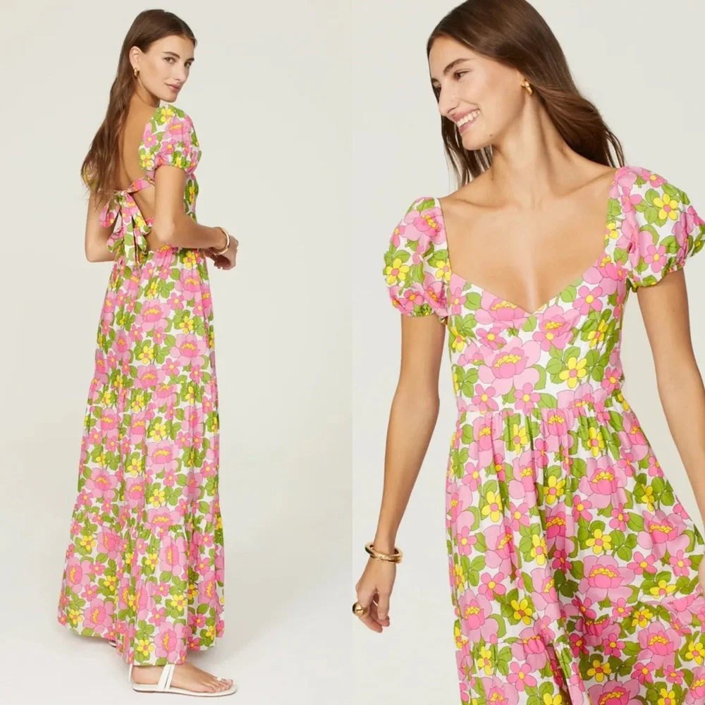 Show Me Your Mumu Cathy Maxi Dress in Fresh Floral - Picture 4 of 13